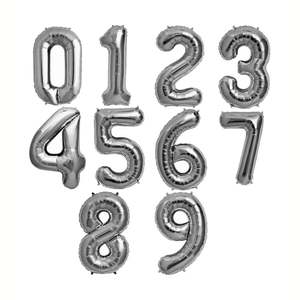 1 Metre High Silver Number Balloons
