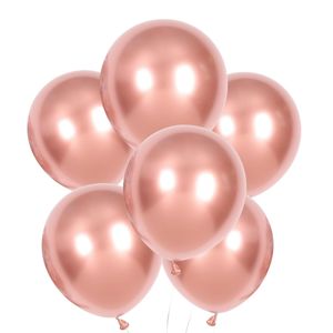 Chrome Metallic Rose Gold Balloons 6 Pack