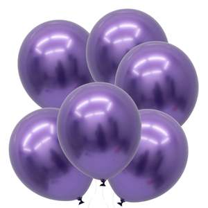 Balloon Latex: Chrome Metallic Purple Balloons 6 Pack