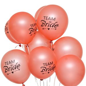 Balloon Latex: Team Bride Balloons 10 Pack Rose Gold