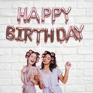 Happy Birthday Balloons Rose Gold