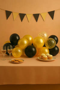 Mini Balloon DIY Garland - Midnight Luxe (Black and Gold)