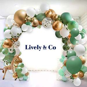 Balloon DIY Garland - Olive Green, White & Gold