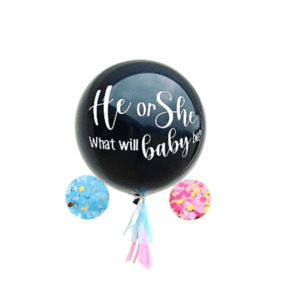 Gender Reveal Balloon He or She what will Baby Be? Deluxe