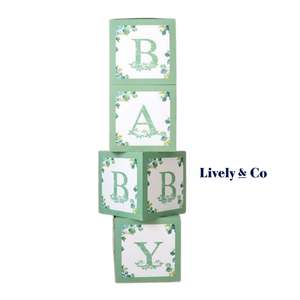 Baby Boxes Baby Shower Balloon Box Set Sage Green
