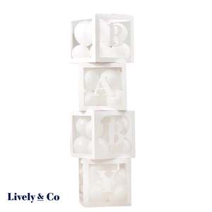 Baby Boxes Baby Shower Balloon Box & White Balloons Set