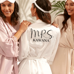 Satin Bridal Robes: Personalised MRS. White Satin Robe NEW