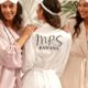 Personalised MRS. White Satin Robe NEW