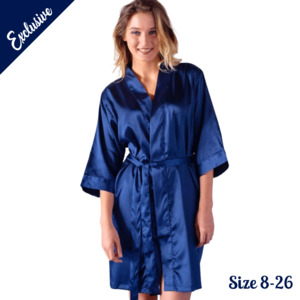Stunning Satin Bridal Robe - Royal Blue | Personalised or Plain