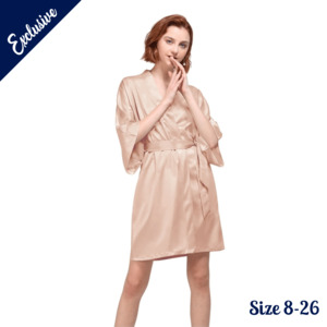 Satin Bridal Robes: Stunning Satin Bridal Robe - Champagne | Personalised or Plain