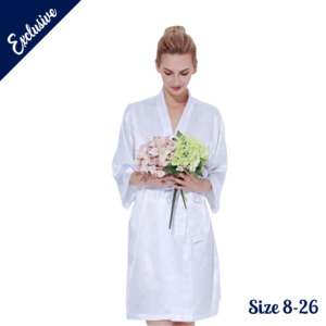 Stunning Satin Bridal Robe - White | Personalised or Plain