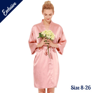 Satin Bridal Robes: Stunning Satin Bridal Robe - Pale Rose | Personalised or Plain