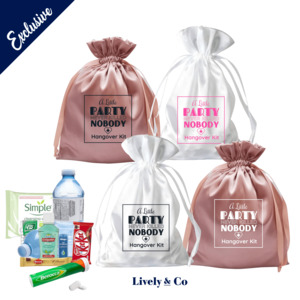 Printed Satin Hangover Kit Bags