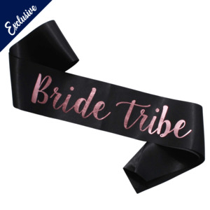 Top Sellers: Bride Tribe Black and Rose Gold Sash