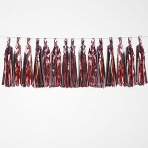 Metallic Rose Gold Tassel Garland Set 15 Piece