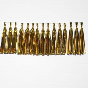 Metallic Gold Tassel Garland Set 15 Piece