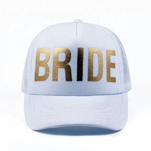 Bride White Cap With Gold