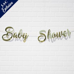 Baby Shower Gold Banner