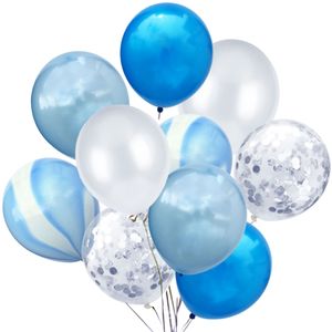 Balloon Latex: Blues, White & Blue Marble Magic Balloon Pack