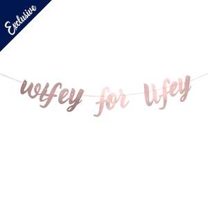 Wifey for Lifey Rose Gold Banner