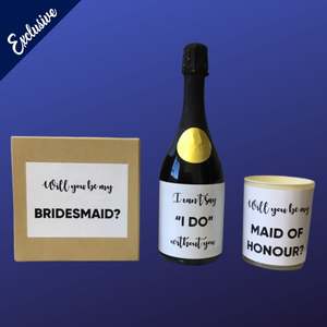 White Bridesmaid Proposal Vinyl Stickers Black Writing