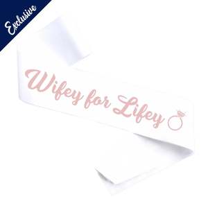 Hen Stag Personalised T Shirts: Wifey for Lifey Sash