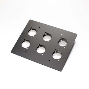 Cable Reels And Stage Boxes: Livesound - WP06B - Six D'Series Wall Plate Anodised Black.