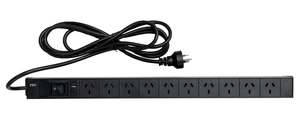 Clearance: Penn Elcom - PDU-AU-10B - 10 way vertical PDU with 3m/118" mains cable with 16A power connector.
