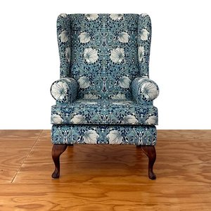 Wingback Armchair in Morris & Co Pimpernel - Living Room Workshop & Showroom