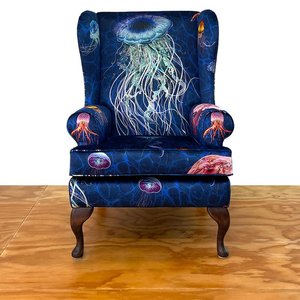 Products: Timorous Beasties Wingback Chair in Jellyfish Velvet - Living Room Workshop & Showroom