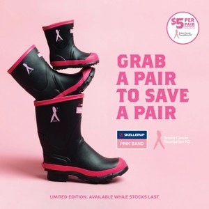 Skellerup Pink Band Gumboots - Living Rural