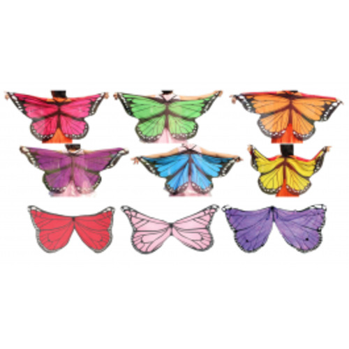 Products: Chiffon Butterfly wings elastic one size kids pink purple blue multicoloured