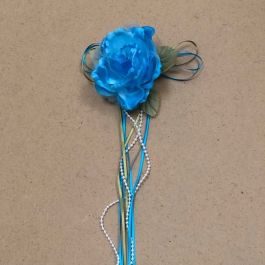 Products: Flower with Ribbon - Aqua