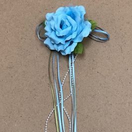 Flower with Ribbon - Baby Blue