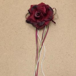 Flower with Ribbon - Burgundy