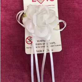 Products: Mini Flower with Ribbon - White