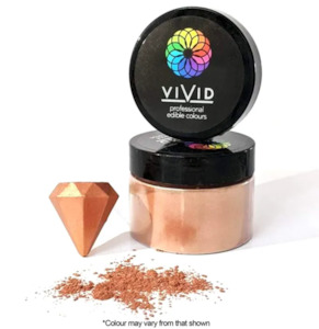 Edible Lustre Dusts: Vivid Edible Metallic Dust Rose Gold 50g