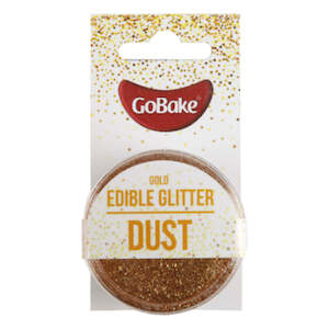 Edible Glitters: GoBake Edible Glitter Dust Gold 2g