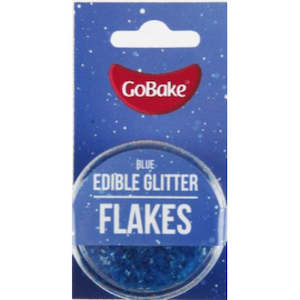 Edible Glitters: GoBake Edible Glitter Flakes Blue 2g