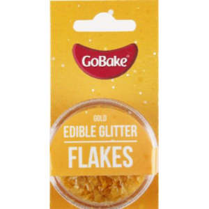GoBake Edible Glitter Flakes Gold 2g