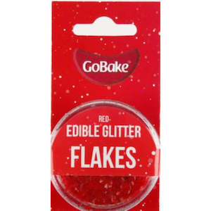 GoBake Edible Glitter Flakes Red 2g