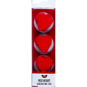 GoBake Icing Decorations Red Hearts 12/Pack