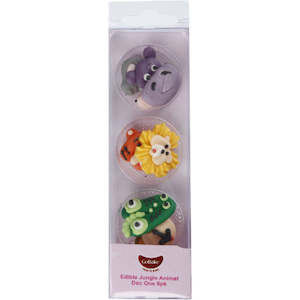Sugar Decorations: GoBake Jungle Animal Icing Decorations 6/Pack