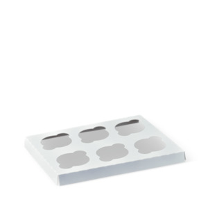 Cupcake Boxes: Detpak 6 Hole Cupcake Insert for Large Window 6 Hole Cupcake Box (Each)