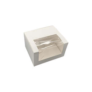 Cake Box Window: White 5 Inch Window Loaf Box 130x110x80mm 50/Pack