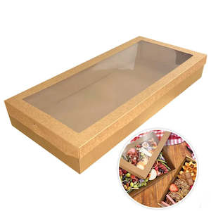 Cake Box Window: Grazing Box Kraft Large with Window (560x255x80mm)