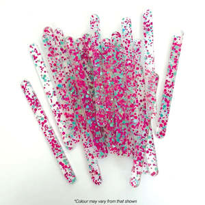Cake Craft Popsicle Sticks Acrylic Clear Glitter 24/Pack