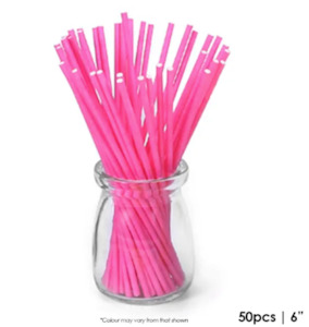 Cake Dowels: Cake Craft 6 Inch Pop Sticks Pink 50/Pack