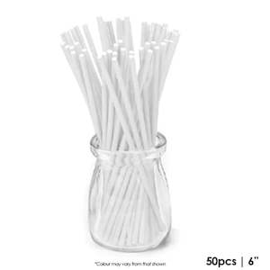 Cake Craft 6 Inch Pop Sticks White 50/Pack