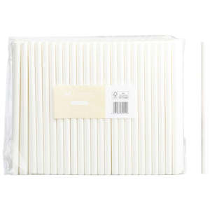 M Jumbo Paper Straws 10mmx200mm White | 250/Pack